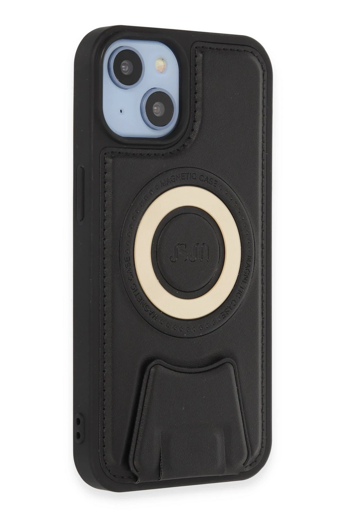 Newface Apple iPhone 14 Kılıf Merkür Magneticsafe Standlı Kapak - Siyah — görsel 2