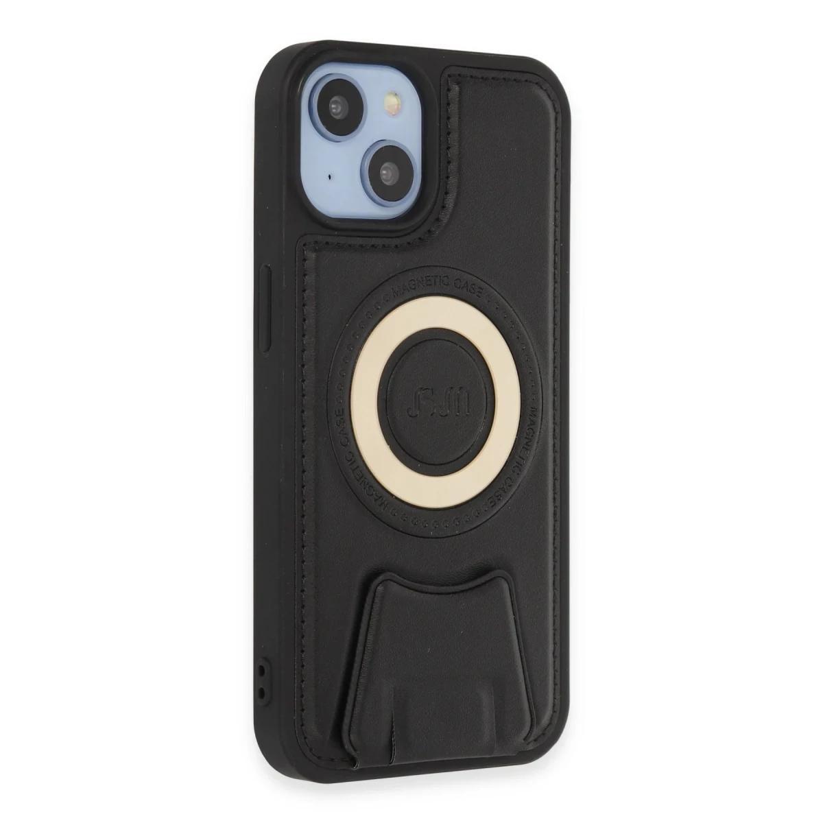 Newface Apple iPhone 14 Kılıf Merkür Magneticsafe Standlı Kapak - Siyah — görsel 8