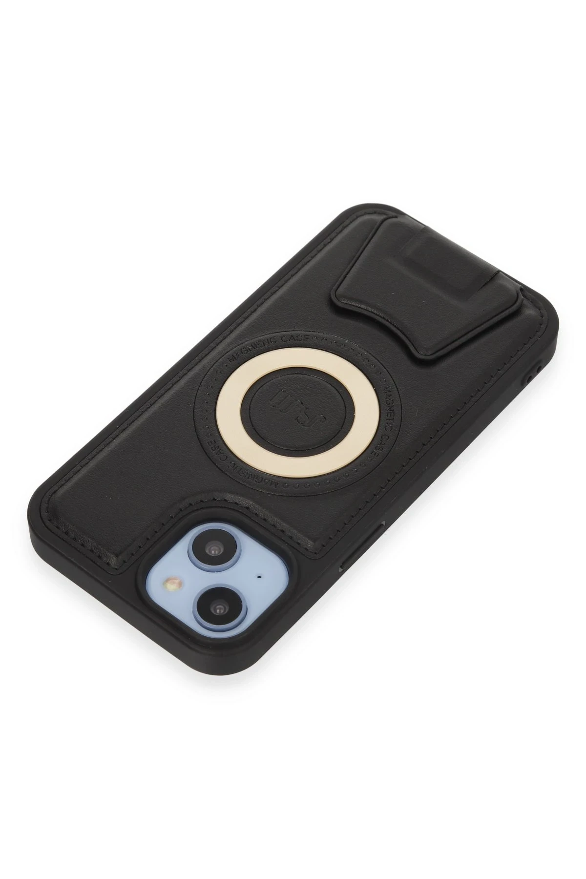 Newface Apple iPhone 14 Kılıf Merkür Magneticsafe Standlı Kapak - Siyah — görsel 3