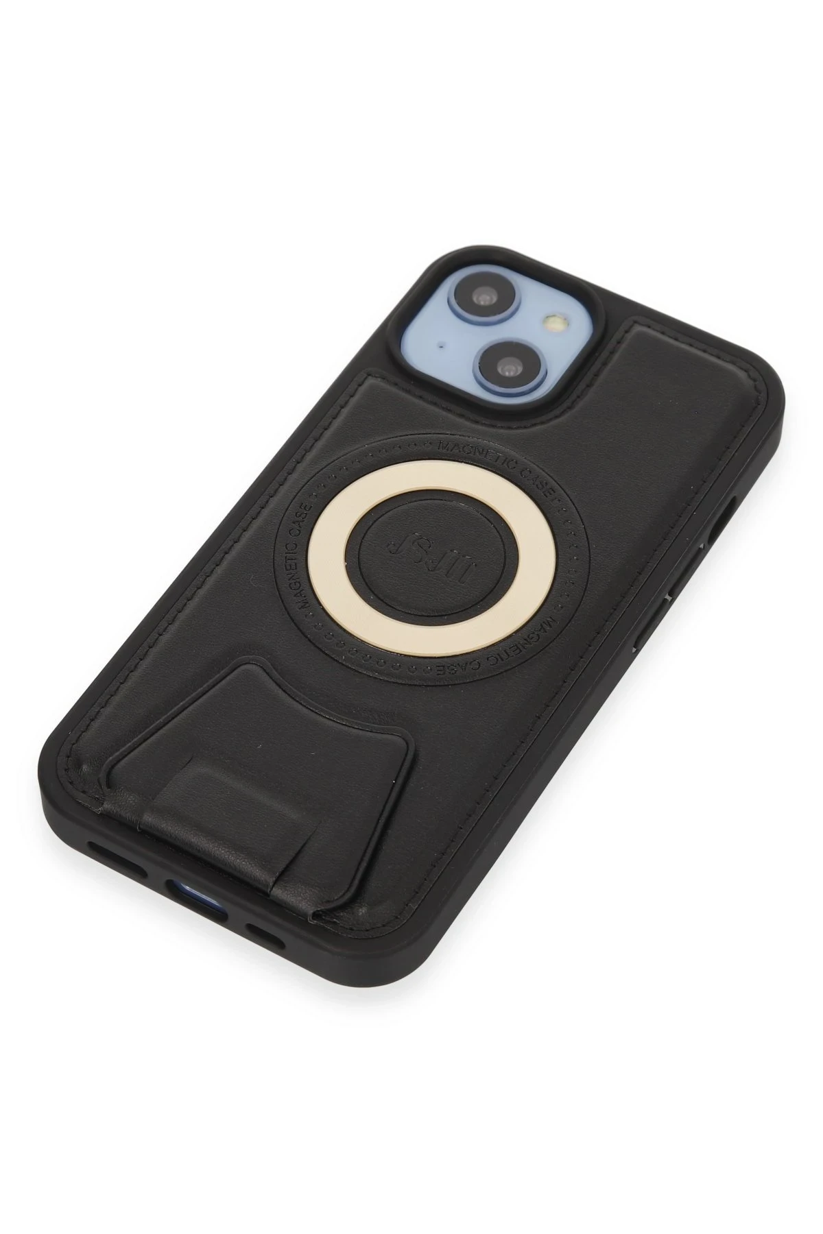 Newface Apple iPhone 14 Kılıf Merkür Magneticsafe Standlı Kapak - Siyah — görsel 4
