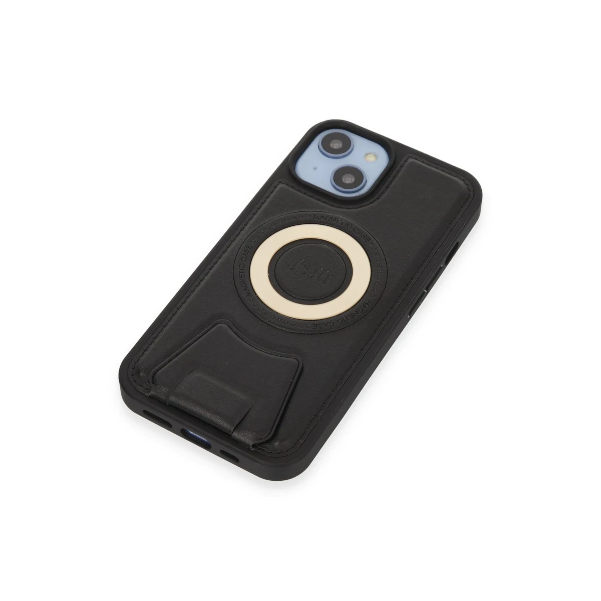 Newface Apple iPhone 14 Kılıf Merkür Magneticsafe Standlı Kapak - Siyah — görsel 10