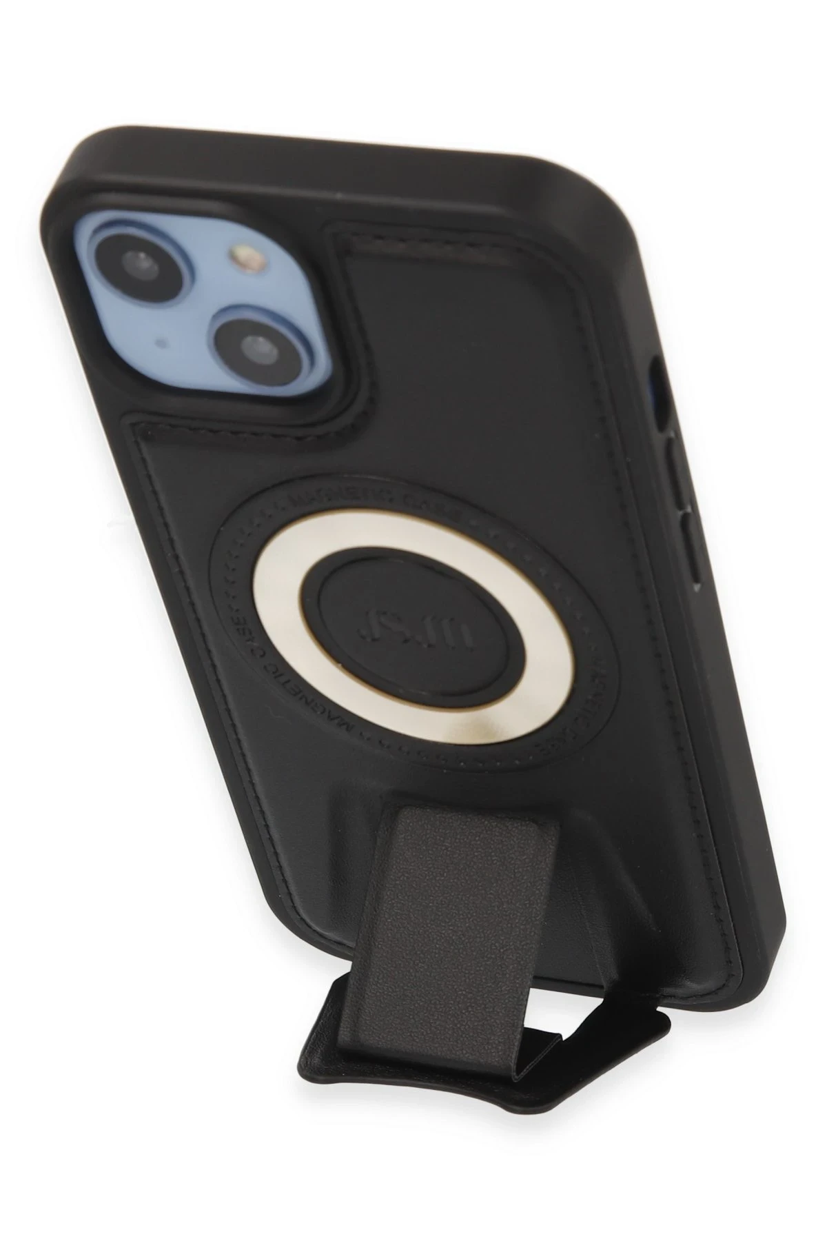 Newface Apple iPhone 14 Kılıf Merkür Magneticsafe Standlı Kapak - Siyah — görsel 5