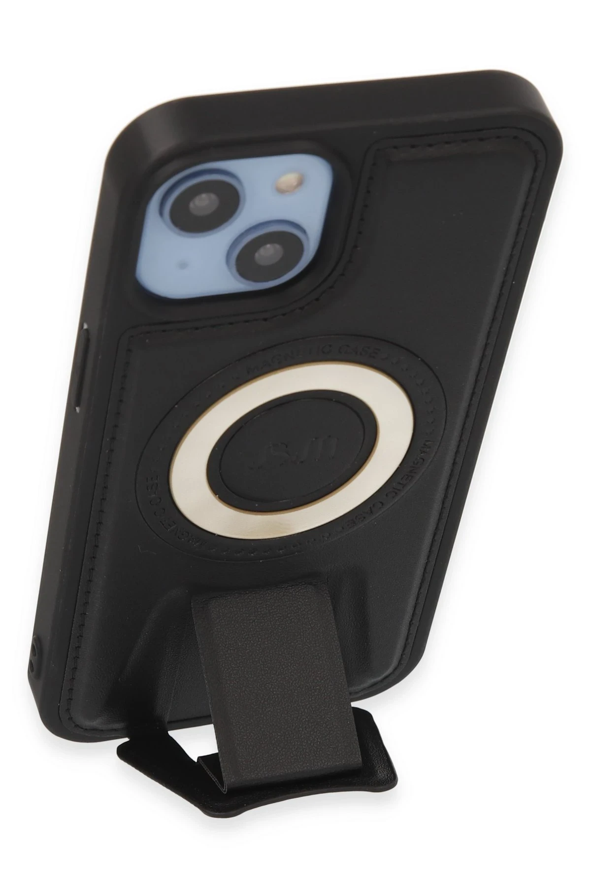Newface Apple iPhone 14 Kılıf Merkür Magneticsafe Standlı Kapak - Siyah — görsel 6
