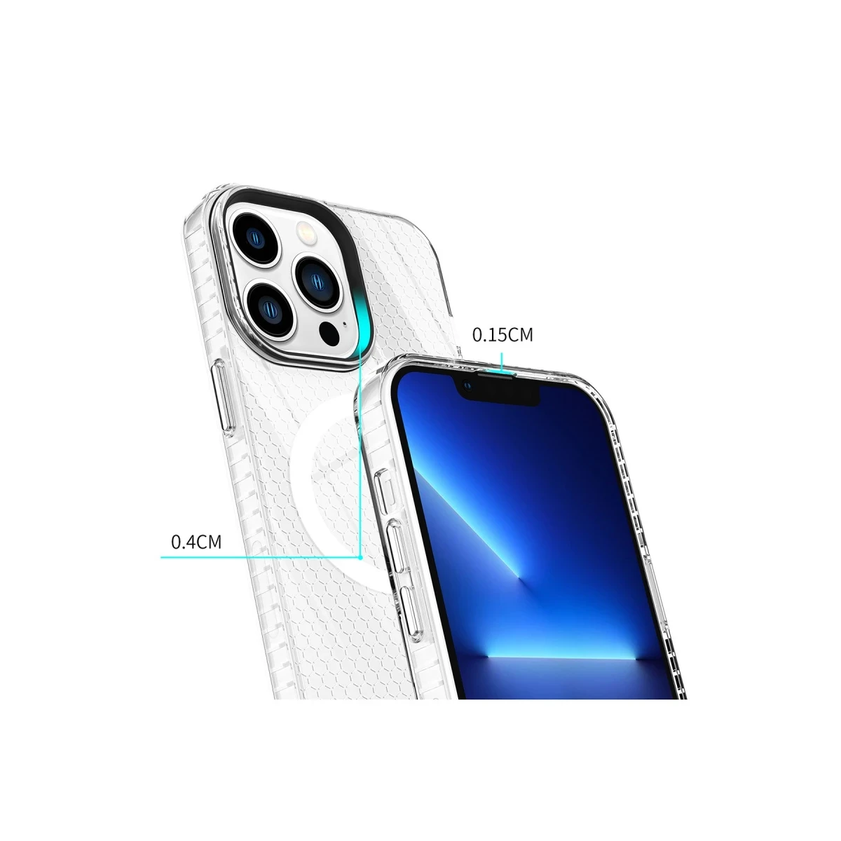 Newface Apple iPhone 13 Pro Max Kılıf Beta Magneticsafe Silikon - Şeffaf — görsel 12
