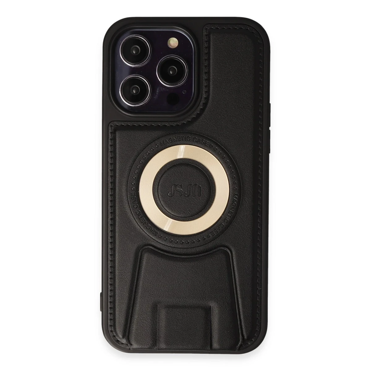 Newface Apple iPhone 14 Pro Kılıf Merkür Magneticsafe Standlı Kapak - Siyah — görsel 5
