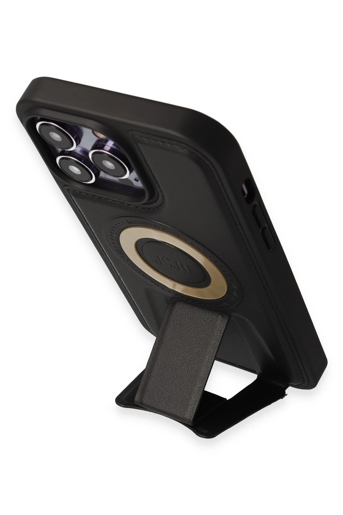 Newface Apple iPhone 14 Pro Kılıf Merkür Magneticsafe Standlı Kapak - Siyah — görsel 4