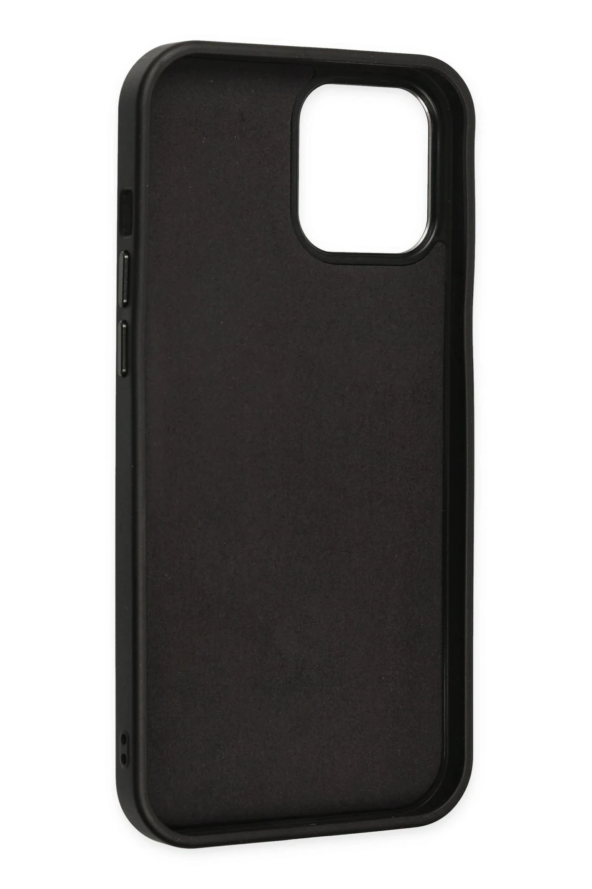 Newface iPhone 12 Pro Max Kılıf Asya Deri Silikon - Siyah