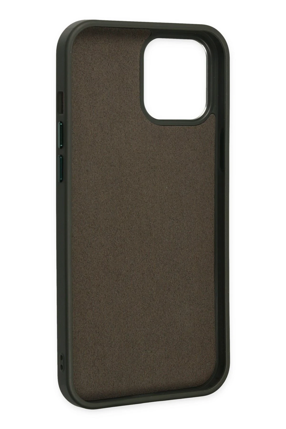 Newface iPhone 12 Pro Max Kılıf Asya Deri Silikon - Koyu Yeşil
