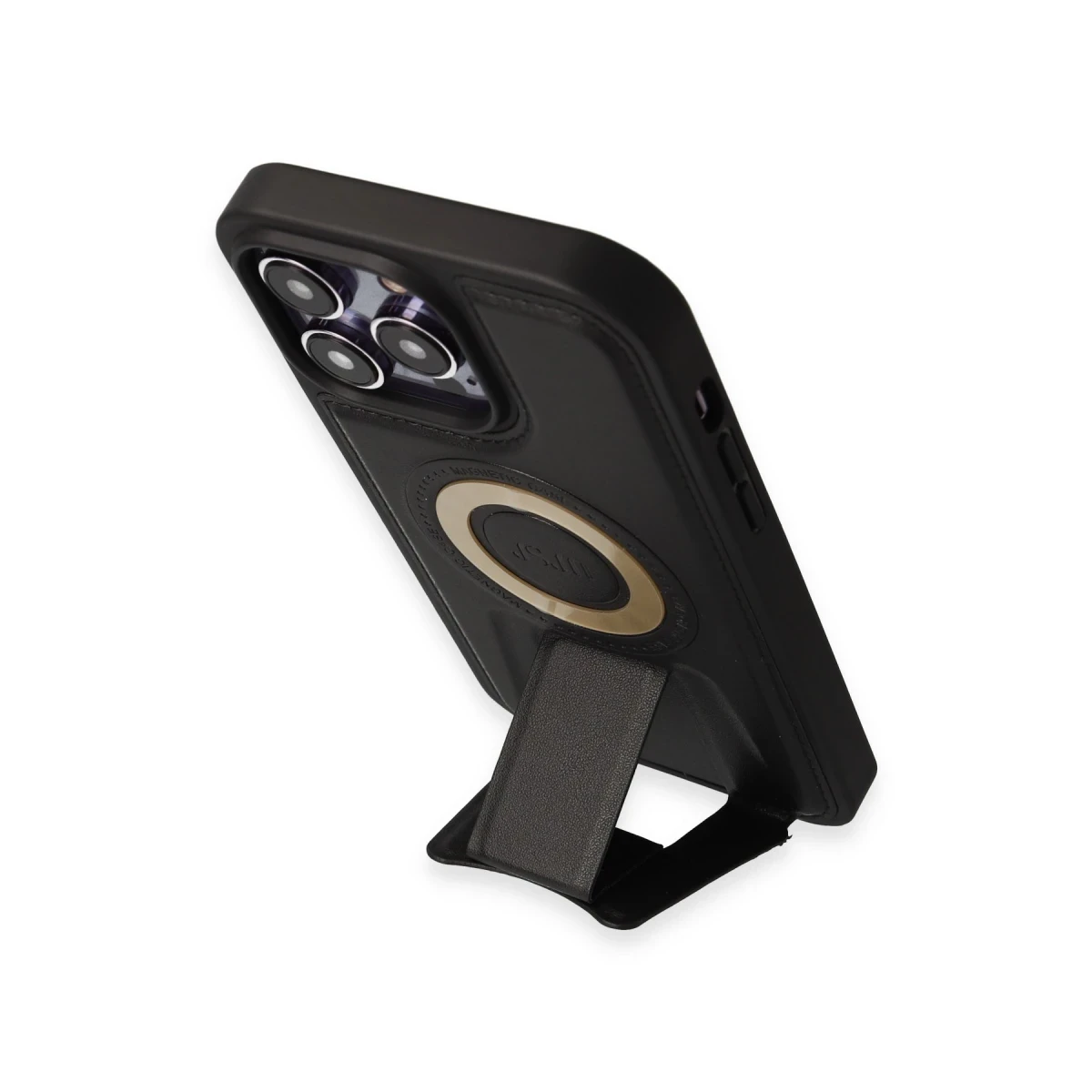 Newface Apple iPhone 14 Pro Max Kılıf Merkür Magneticsafe Standlı Kapak - Siyah — görsel 8