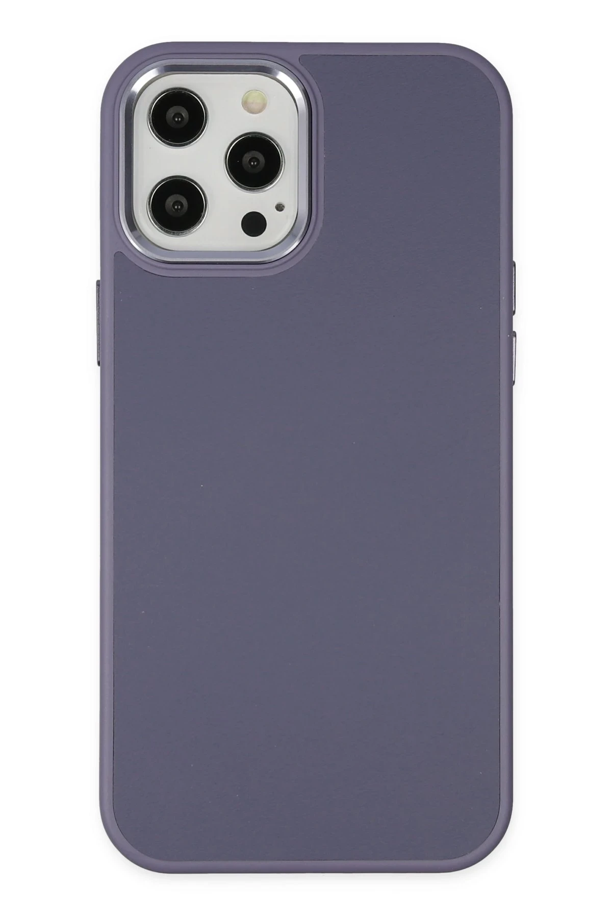 Newface iPhone 12 Pro Max Kılıf Asya Deri Silikon - Mor