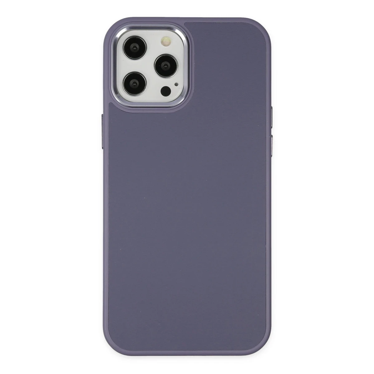 Newface Apple iPhone 12 Pro Max Kılıf Asya Deri Silikon - Mor