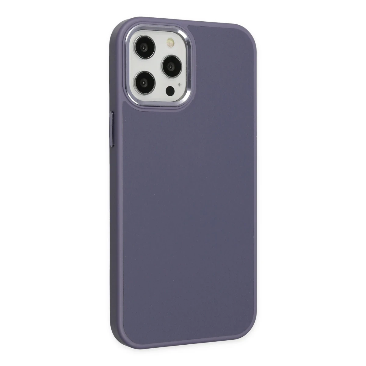 Newface Apple iPhone 12 Pro Max Kılıf Asya Deri Silikon - Mor