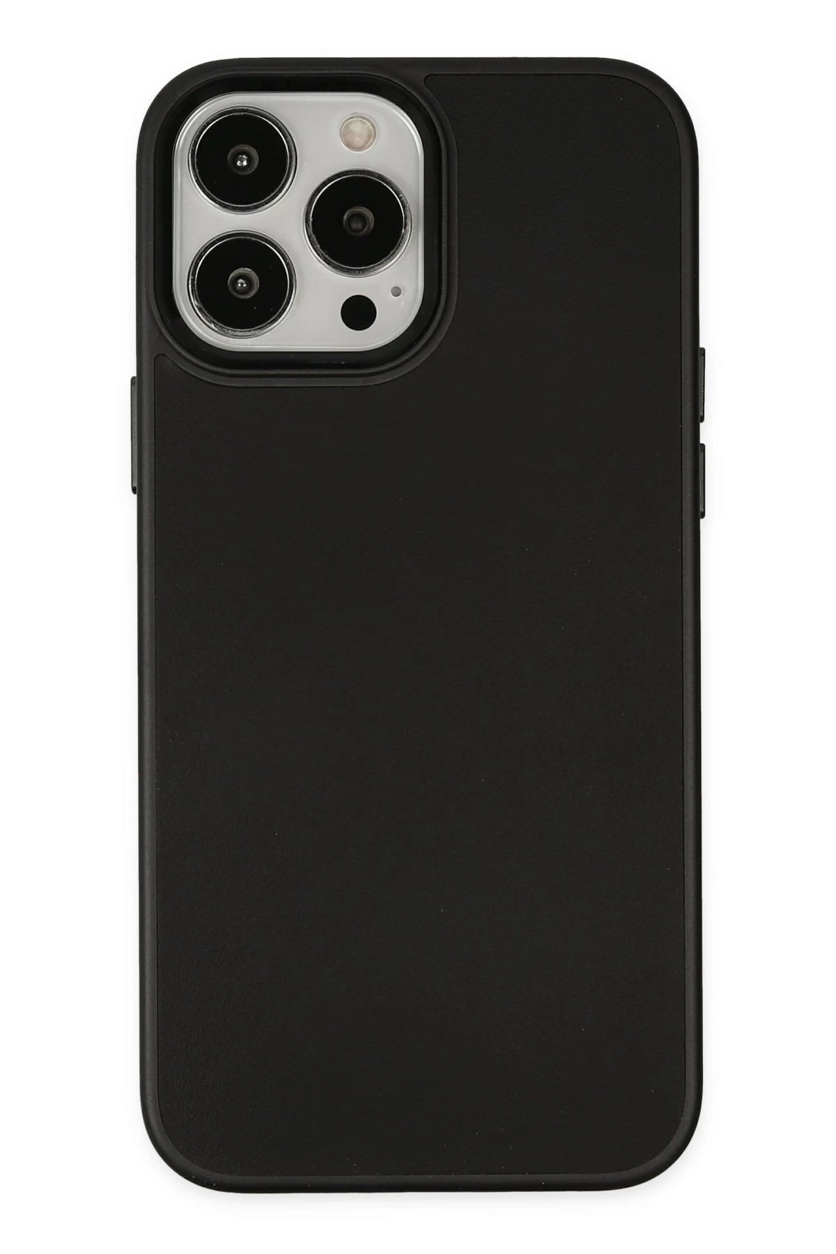 Newface Apple iPhone 13 Pro Max Kılıf Asya Deri Silikon - Siyah