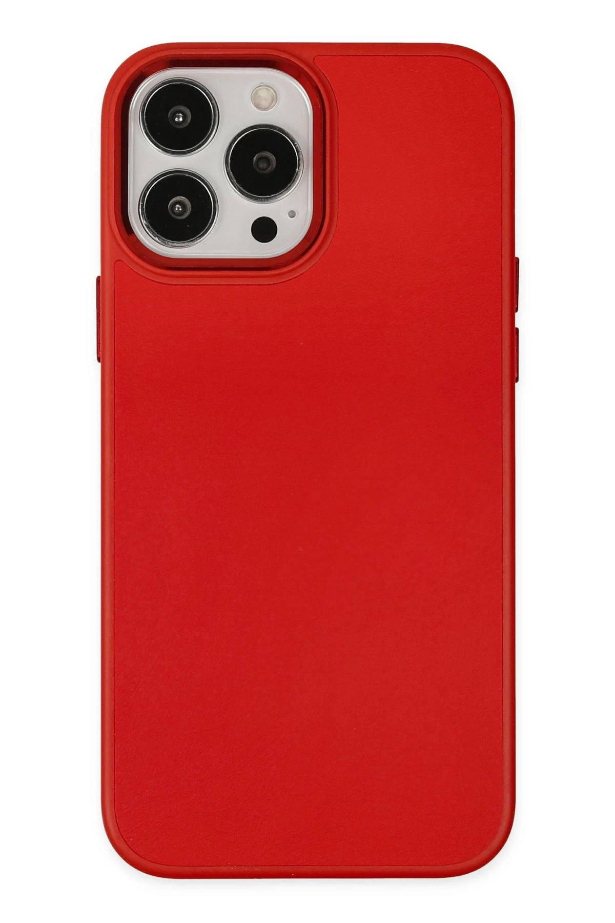 Newface iPhone 13 Pro Max Kılıf Asya Deri Silikon - Kırmızı
