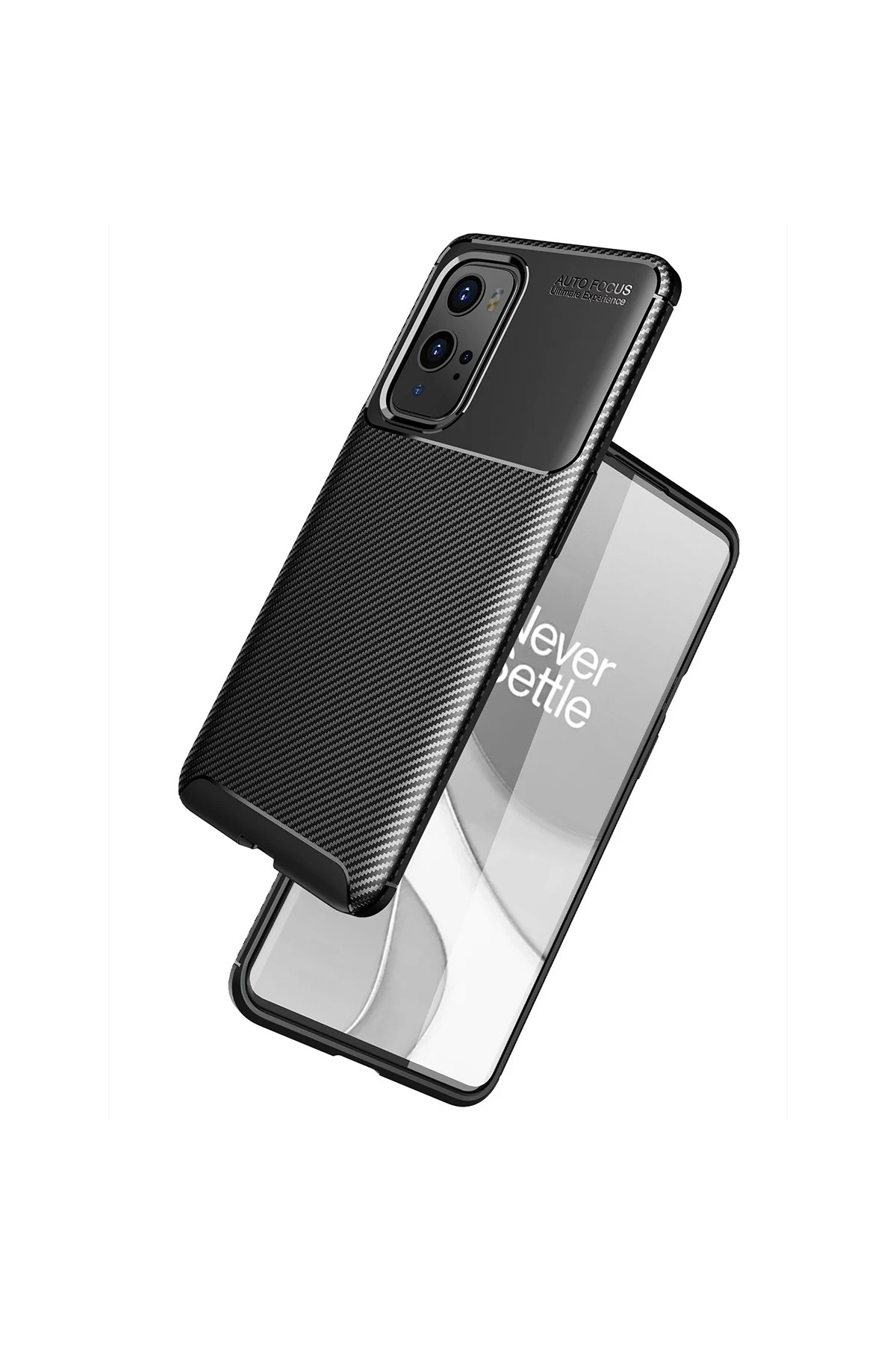 Newface One Plus 9 Pro Kılıf Auto Focus Karbon Kapak - Siyah — görsel 7