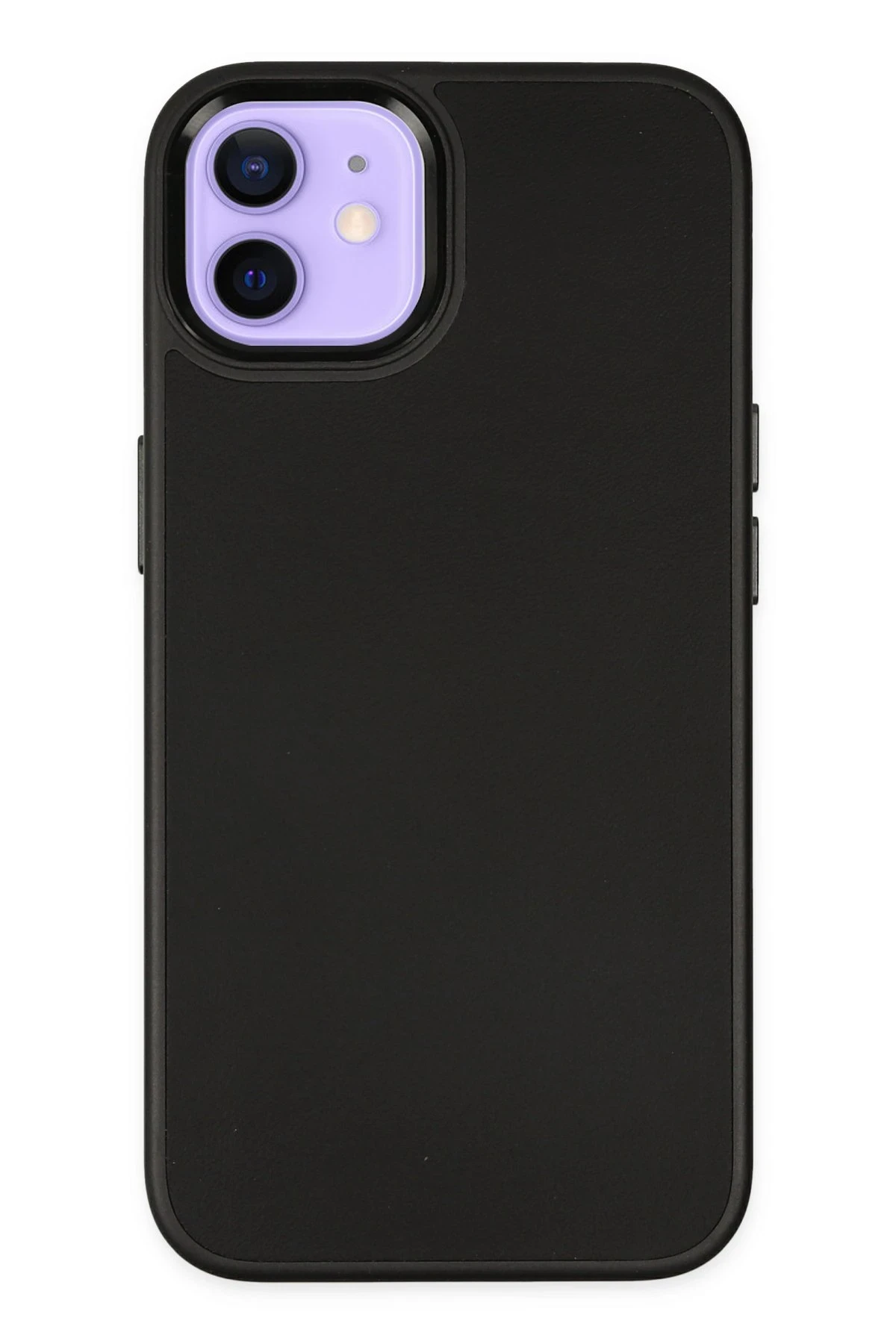 Newface Apple iPhone 12 Kılıf Asya Deri Silikon - Siyah
