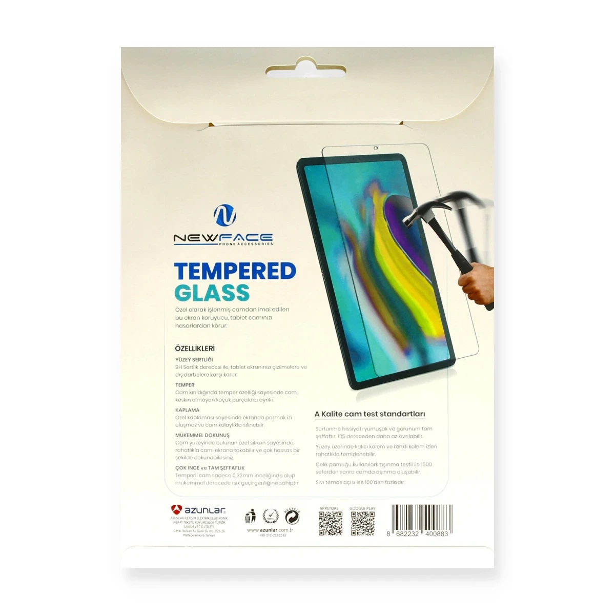 Newface Samsung Galaxy T580 Tab A 10.1 Tablet Cam Ekran Koruyucu — görsel 6