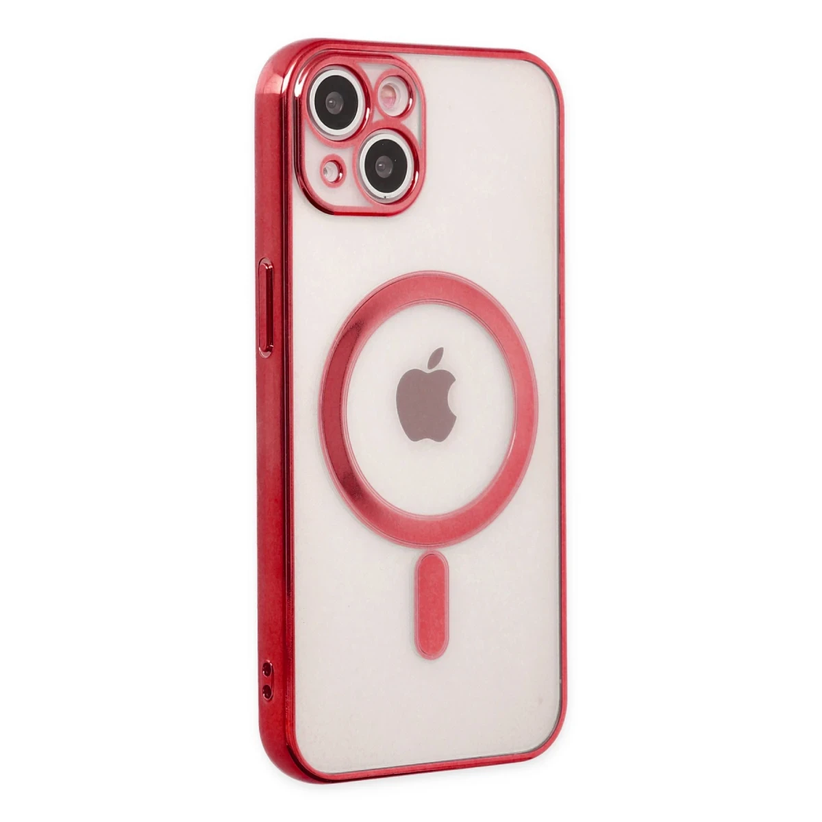 Newface Apple iPhone 14 Plus Kılıf Magneticsafe Lazer Silikon - Kırmızı