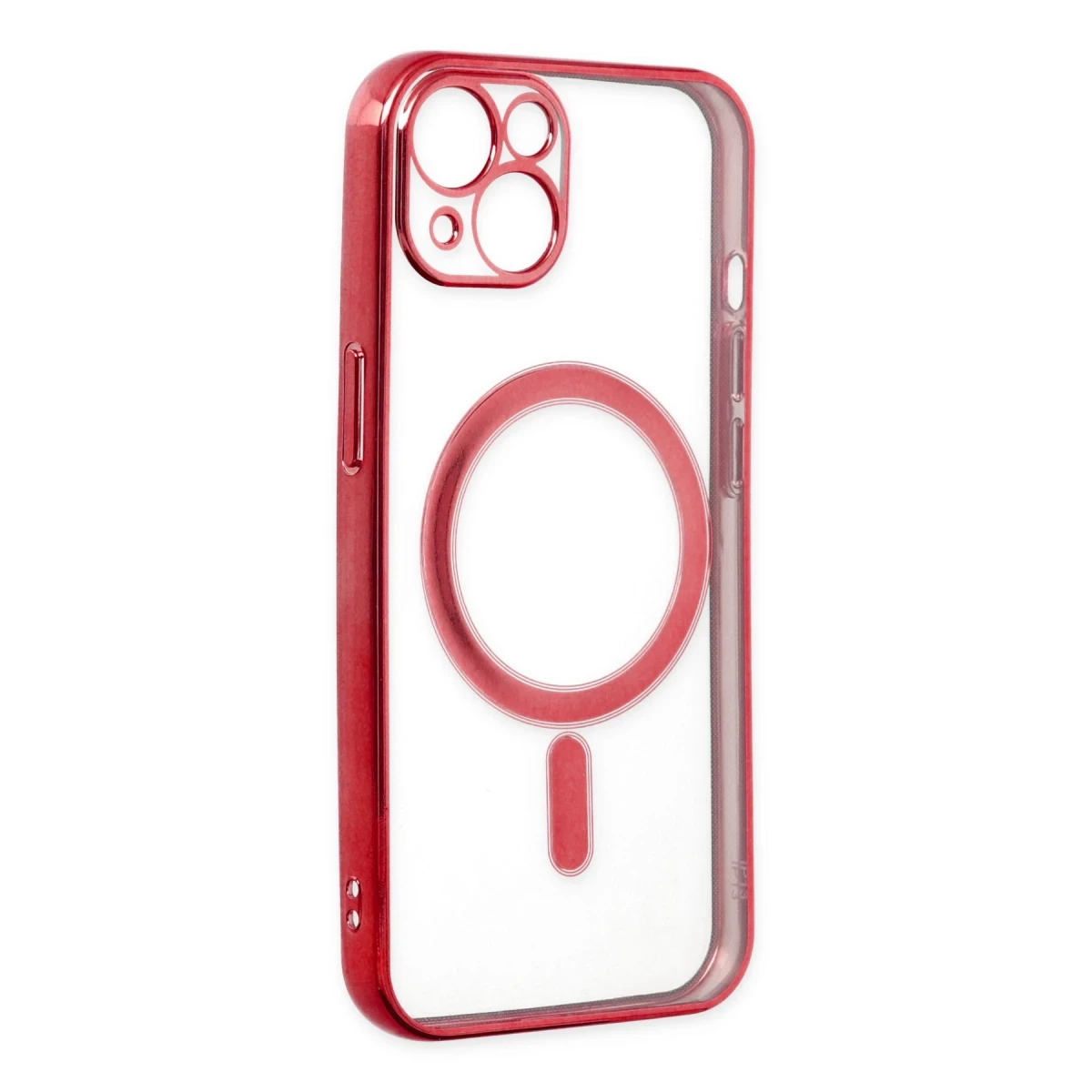 Newface Apple iPhone 14 Plus Kılıf Magneticsafe Lazer Silikon - Kırmızı