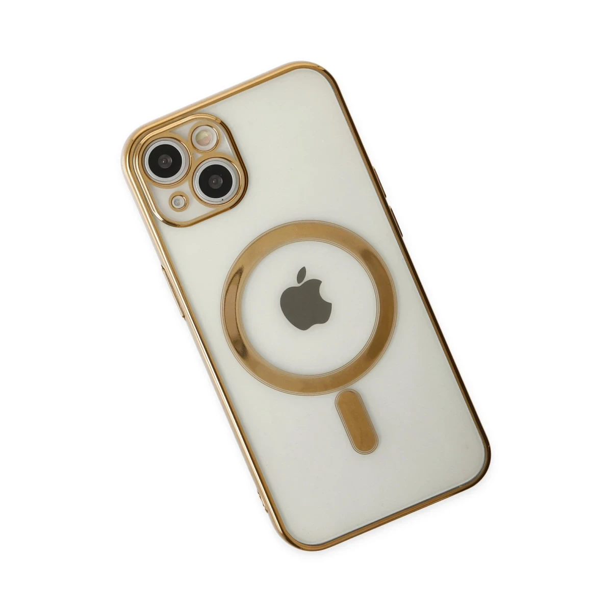 Newface Apple iPhone 14 Plus Kılıf Magneticsafe Lazer Silikon - Gold