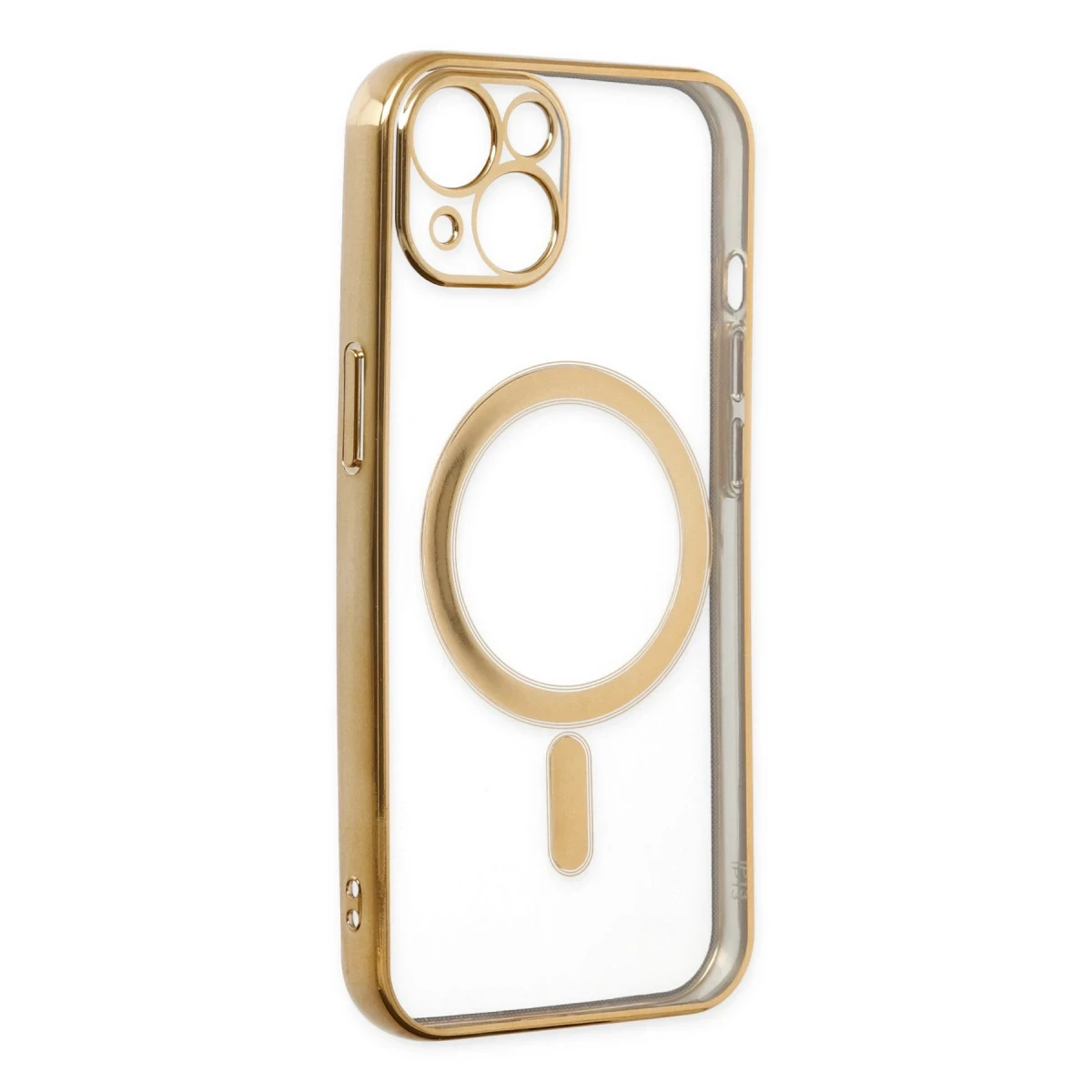 Newface Apple iPhone 14 Plus Kılıf Magneticsafe Lazer Silikon - Gold