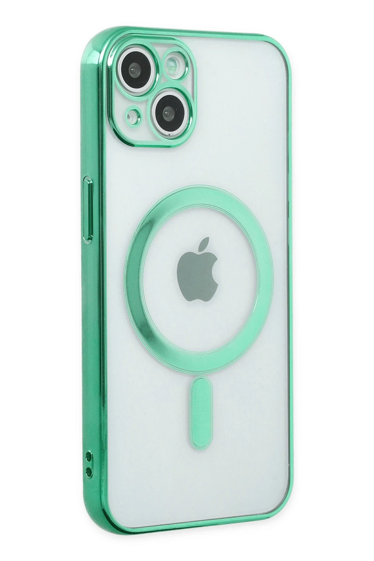 Newface iPhone 14 Plus Kılıf Magneticsafe Lazer Silikon - Haki Yeşil