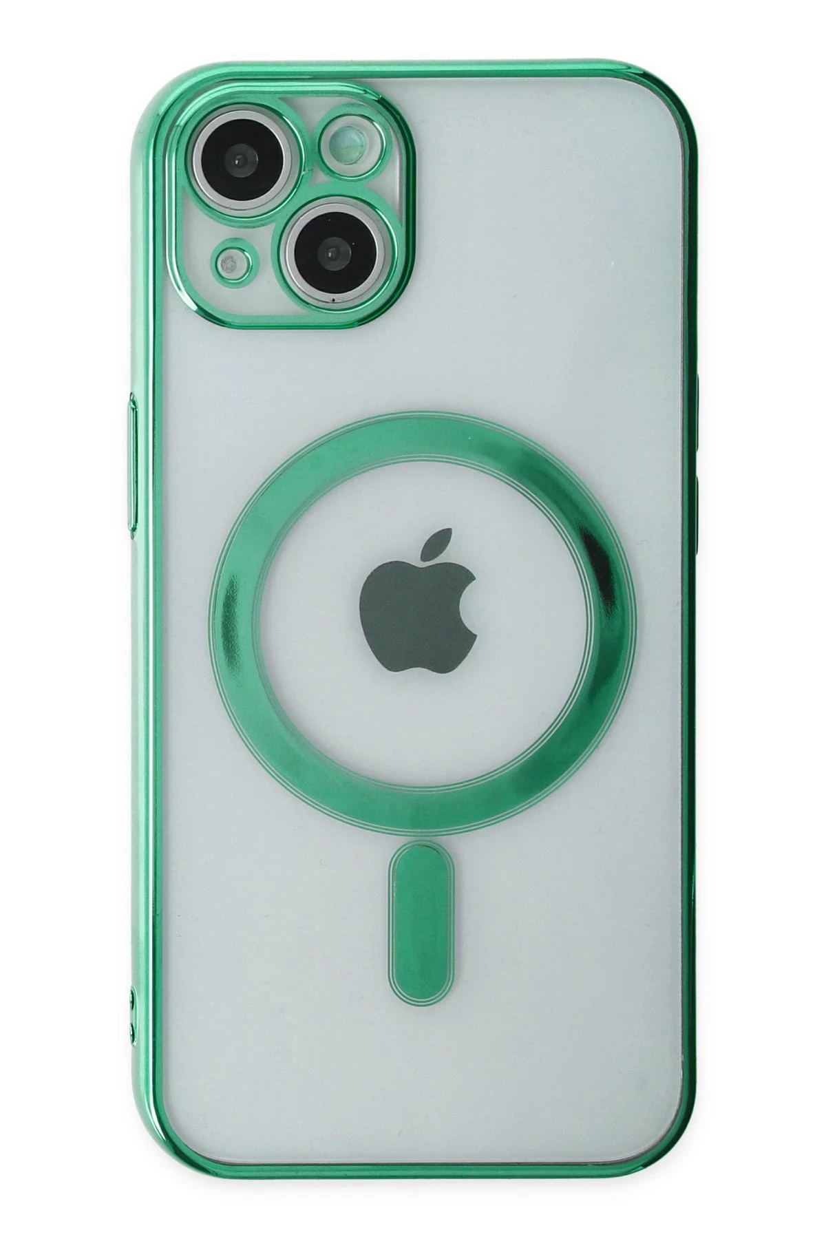 Newface iPhone 14 Plus Kılıf Magneticsafe Lazer Silikon - Haki Yeşil