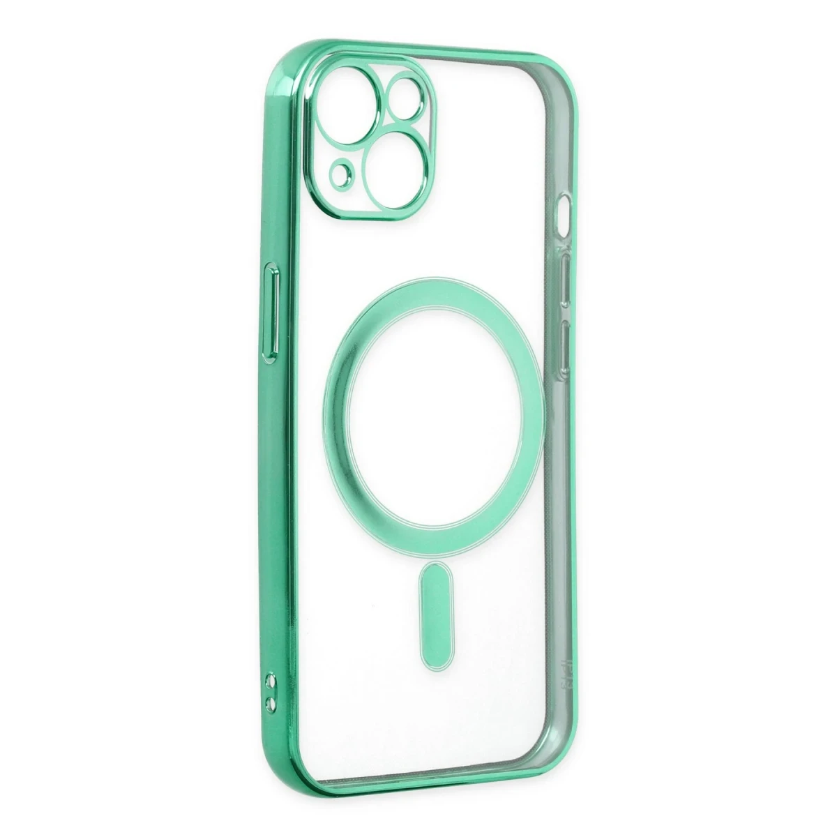 Newface Apple iPhone 14 Plus Kılıf Magneticsafe Lazer Silikon - Haki Yeşil