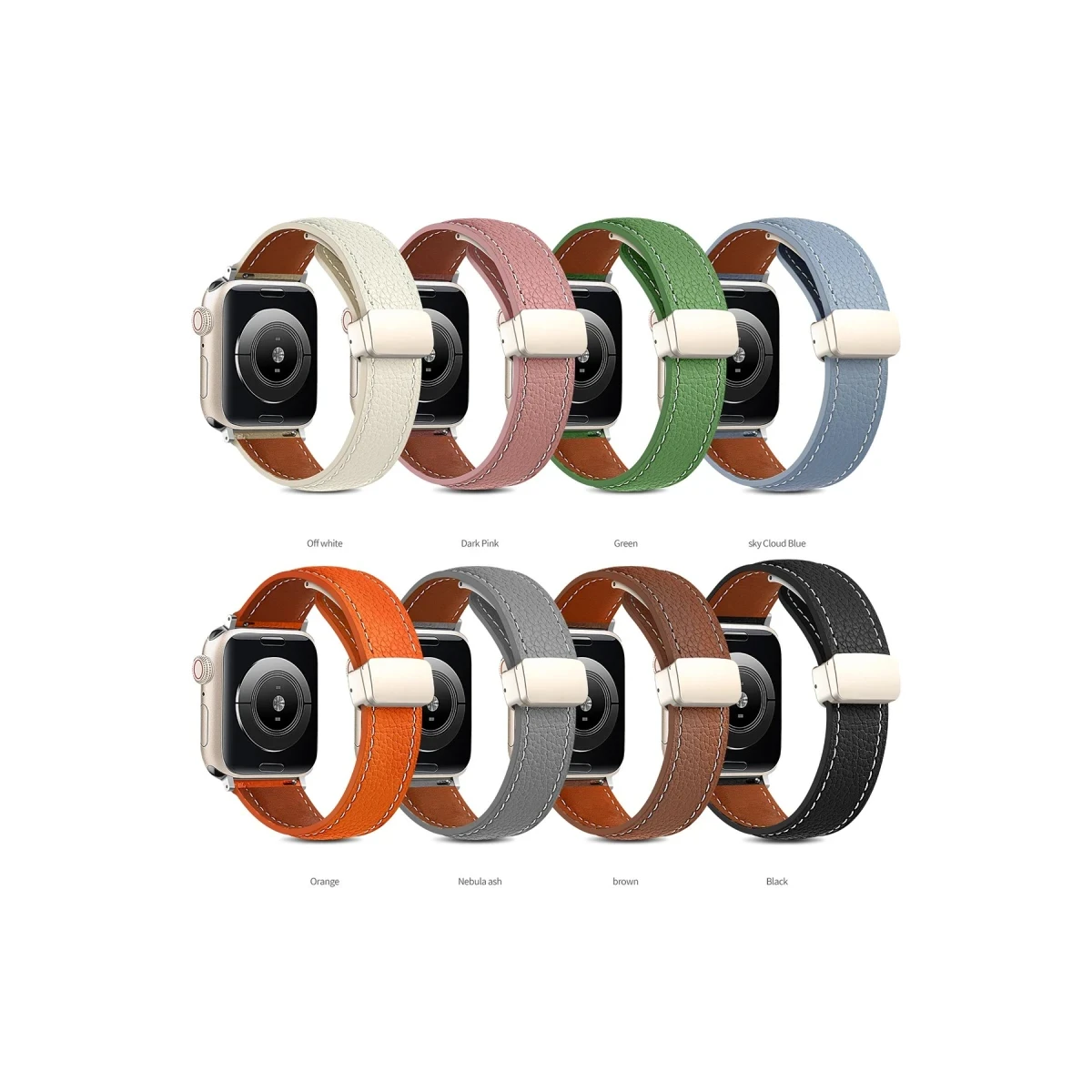 Newface Apple Watch 38mm KR414 Daks Deri Kordon - Beyaz — görsel 8