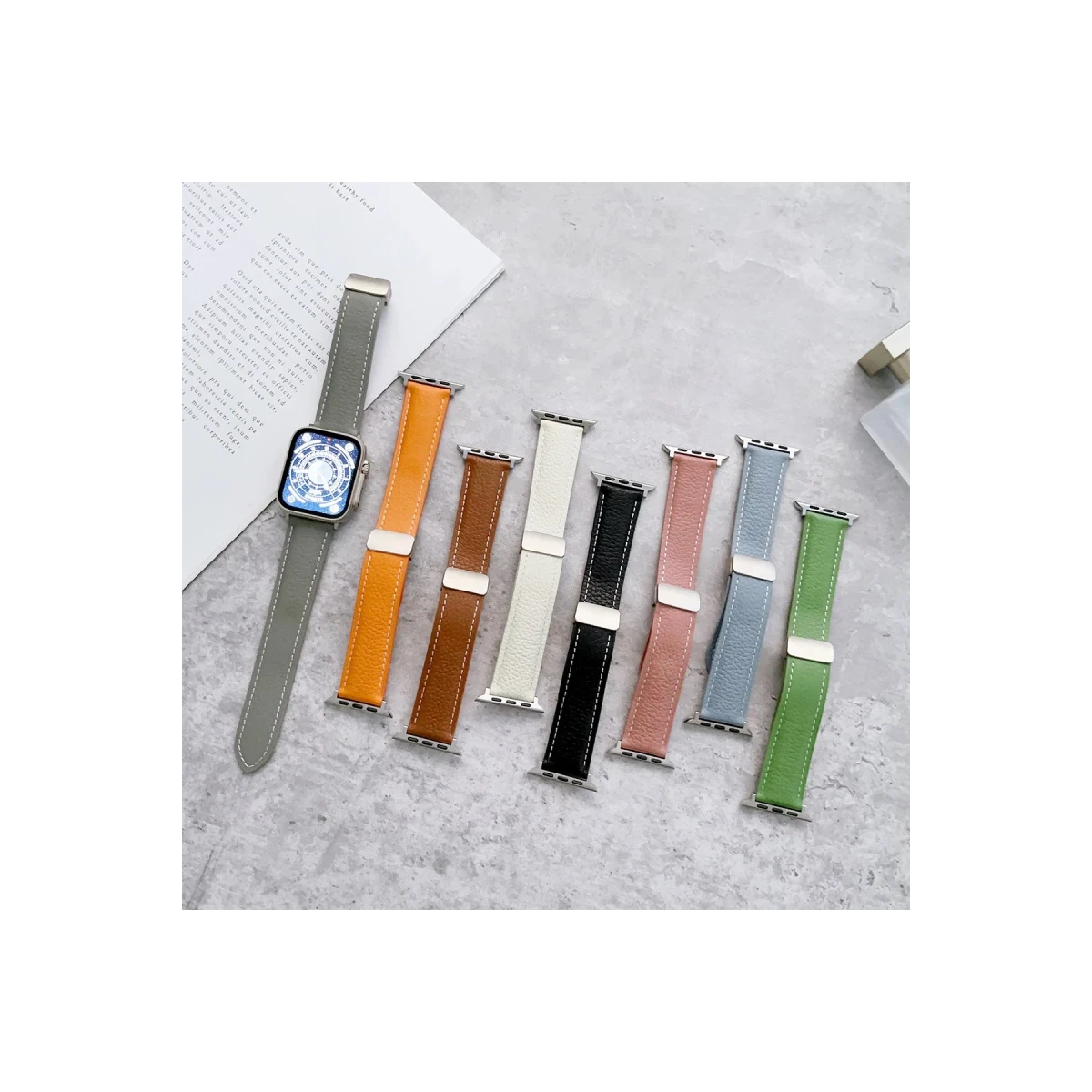 Newface Apple Watch 38mm KR414 Daks Deri Kordon - Beyaz — görsel 9