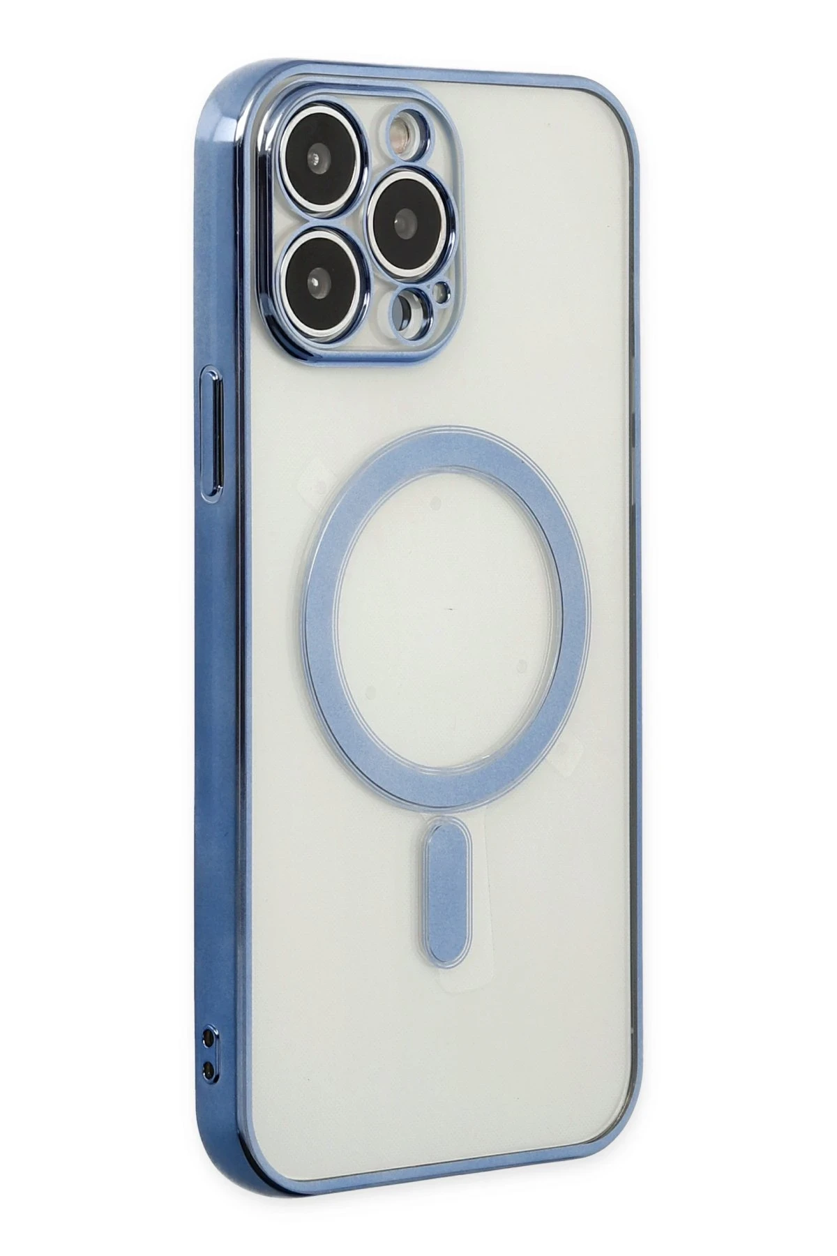 Newface iPhone 14 Pro Kılıf Magneticsafe Lazer Silikon - Sierra Blue