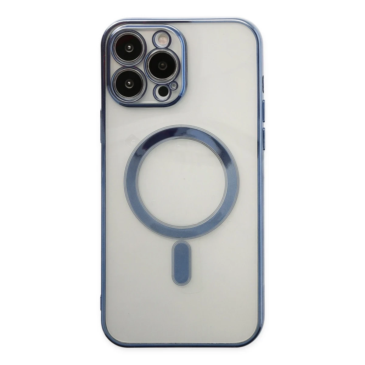 Newface Apple iPhone 14 Pro Kılıf Magneticsafe Lazer Silikon - Sierra Blue