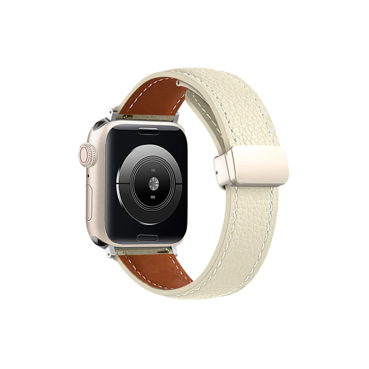 Newface Apple Watch 42mm KR414 Daks Deri Kordon - Beyaz — görsel 7