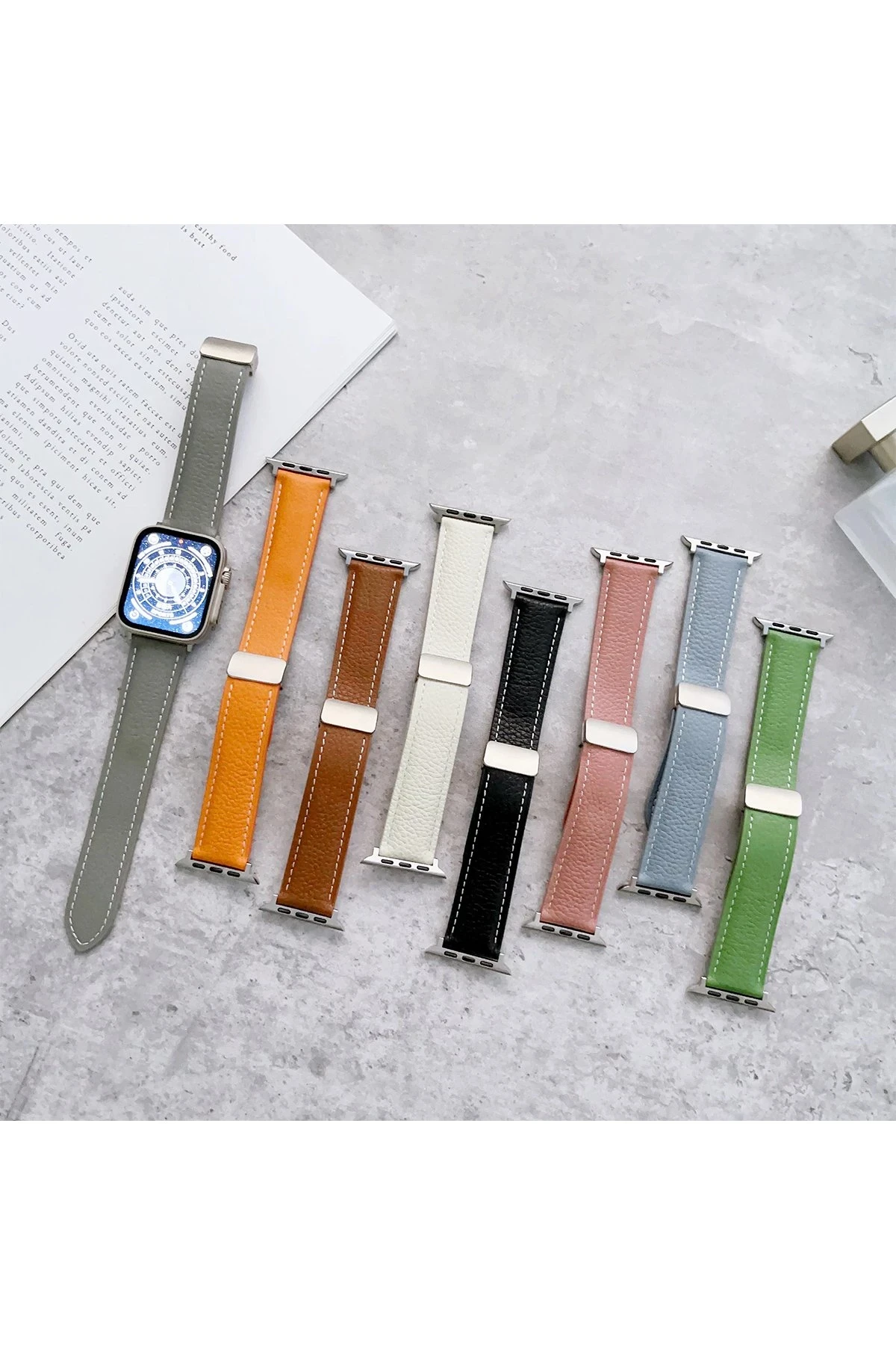 Newface Apple Watch 42mm KR414 Daks Deri Kordon - Beyaz — görsel 3