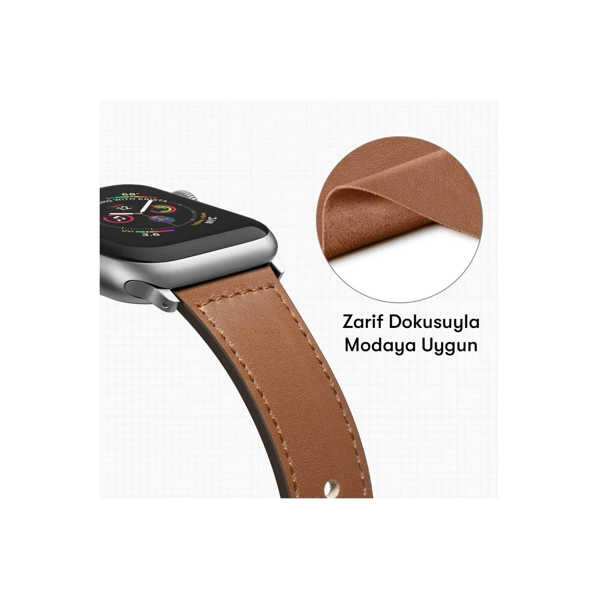 Newface Apple Watch 38mm KR415 Luaz Deri Kordon - Siyah — görsel 8