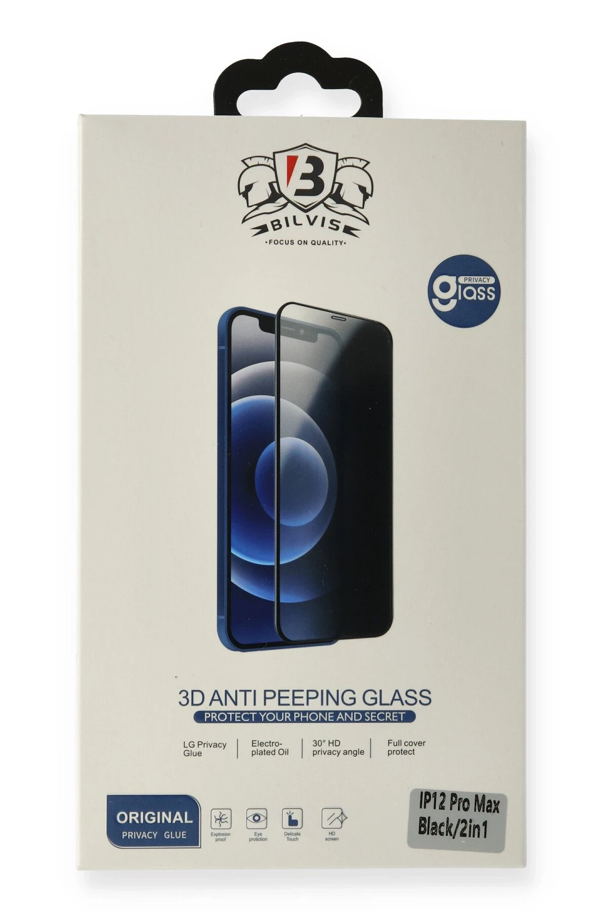 Newface Apple iPhone 12 Mini Bilvis 3D Anti Peeping Hayalet Cam Ekran Koruyucu — görsel 2