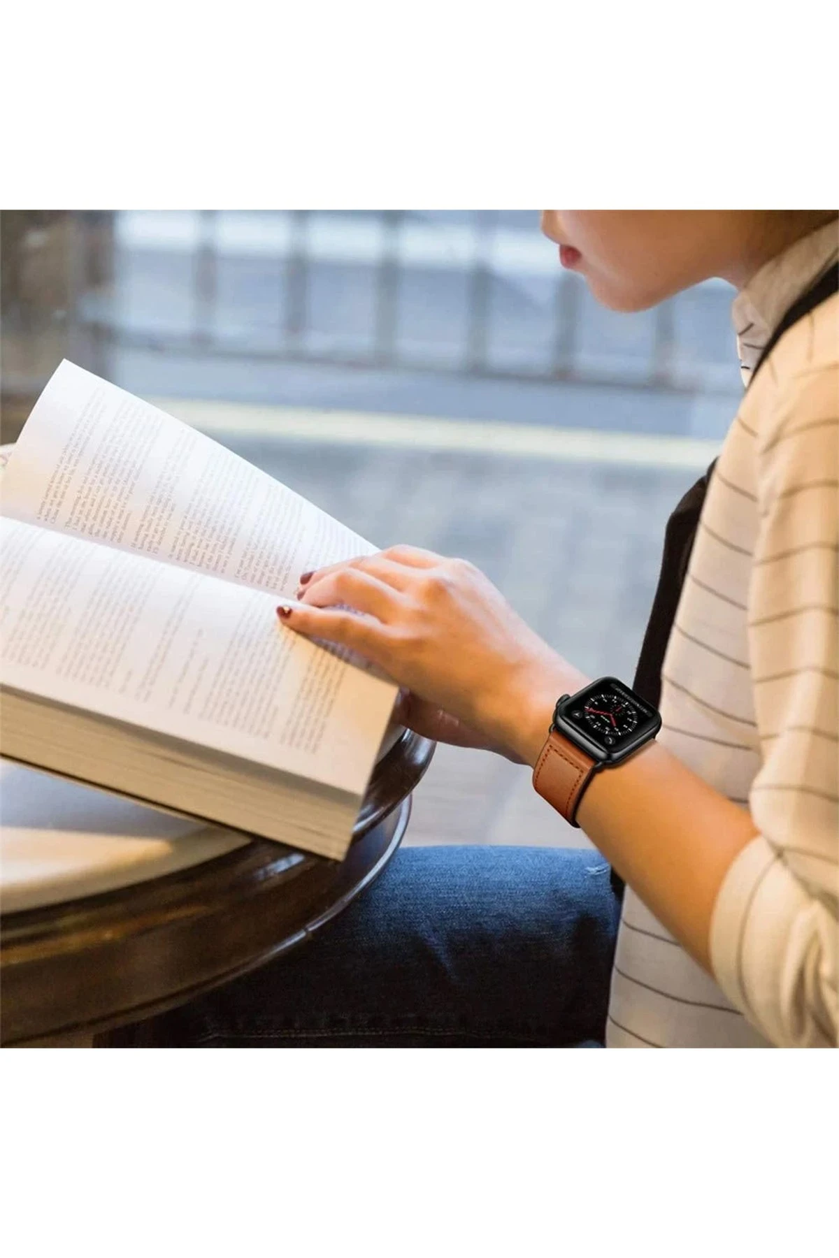Newface Apple Watch 38mm KR415 Luaz Deri Kordon - Kırmızı