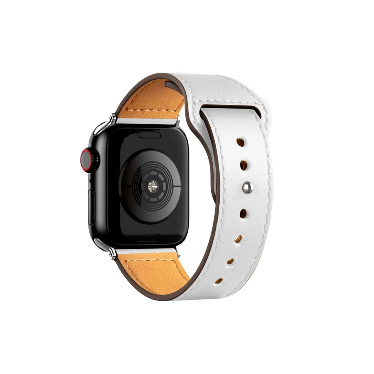 Apple Watch 42mm KR415 Luaz Deri Kordon - Beyaz
