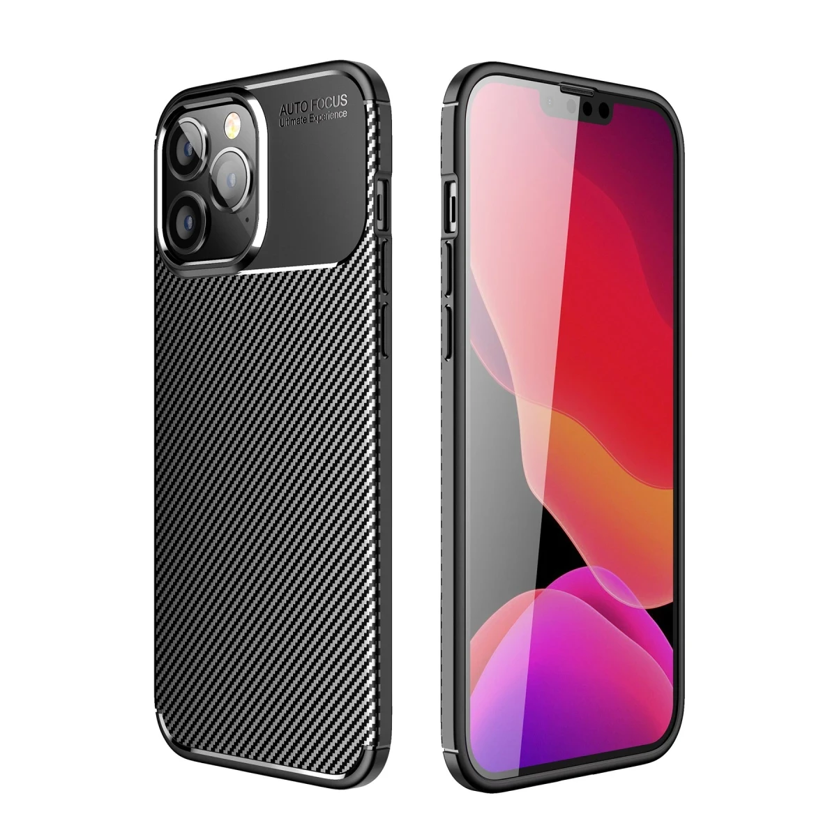 Newface Apple iPhone 14 Pro Kılıf Auto Focus Karbon Kapak - Siyah — görsel 4