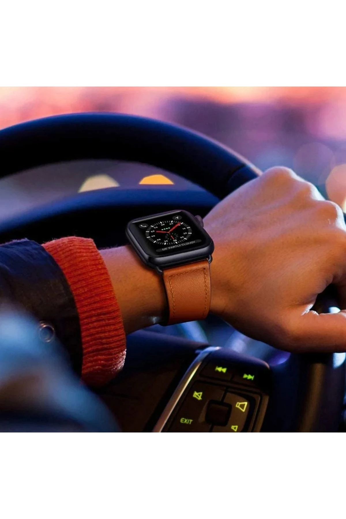 Newface Apple Watch 42mm KR415 Luaz Deri Kordon - Kırmızı
