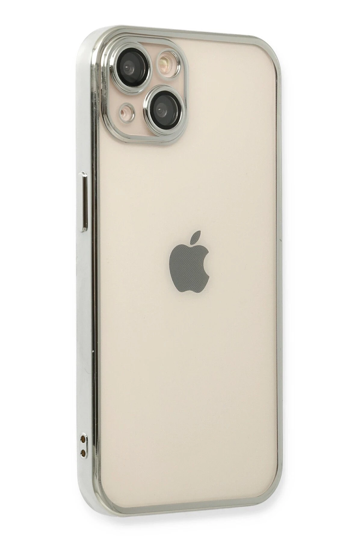 Newface iPhone 14 Kılıf Razer Lensli Silikon - Gümüş