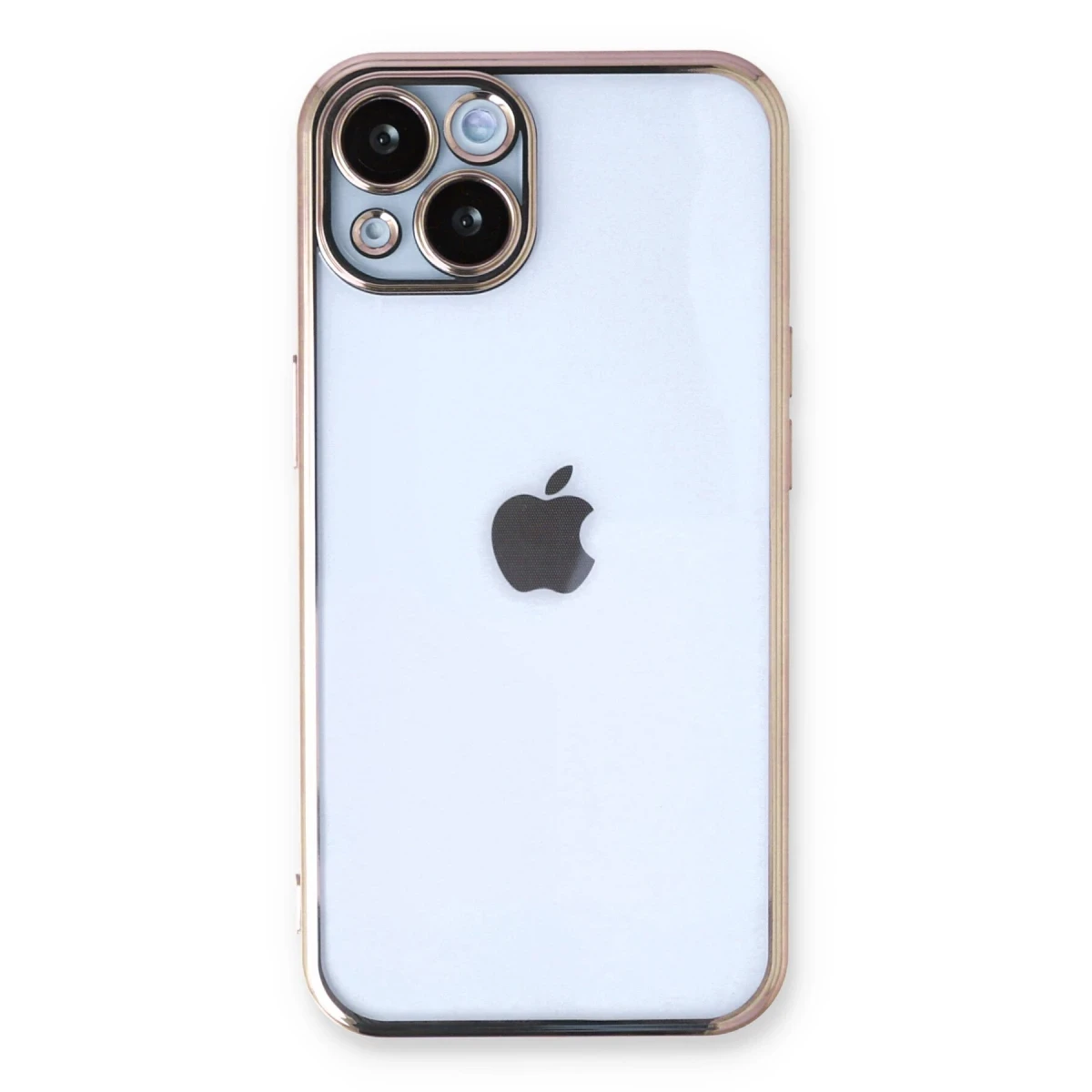 Newface Apple iPhone 14 Plus Kılıf Razer Lensli Silikon - Gold