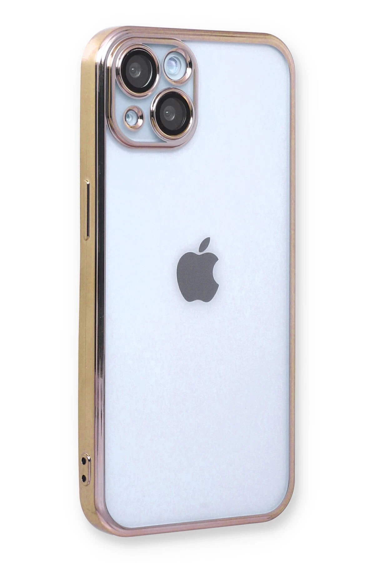 Newface iPhone 14 Plus Kılıf Razer Lensli Silikon - Gold