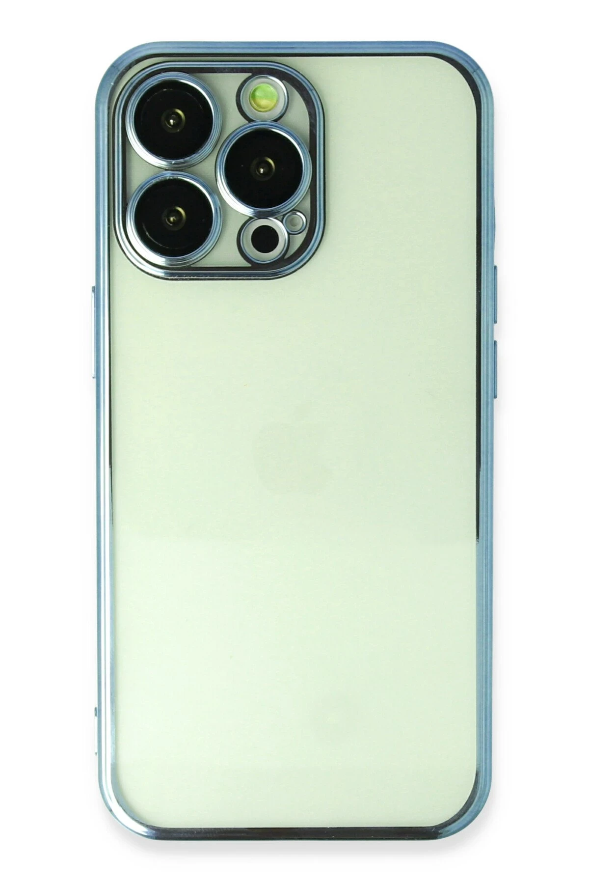 Newface iPhone 14 Pro Kılıf Razer Lensli Silikon - Açık Mavi