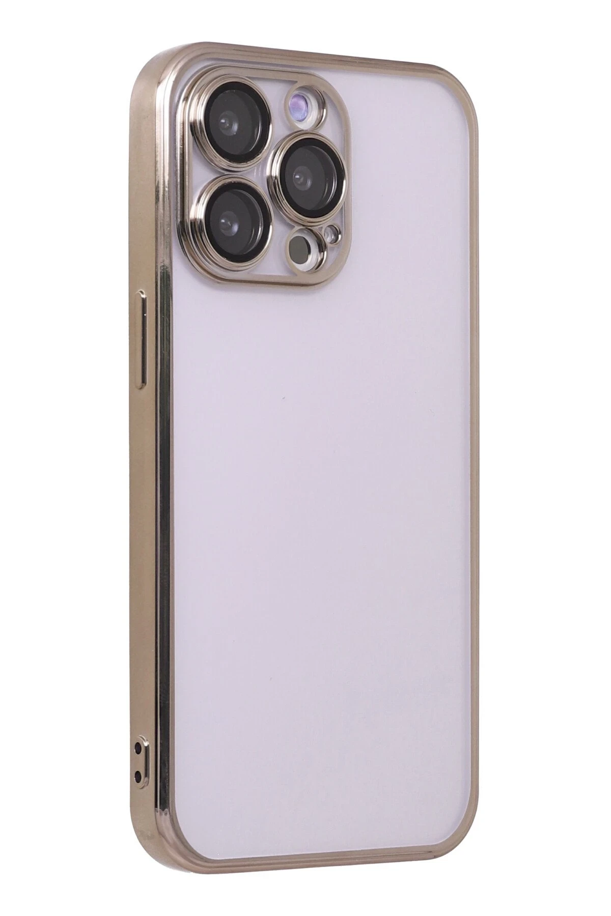 Newface iPhone 14 Pro Max Kılıf Razer Lensli Silikon - Gold