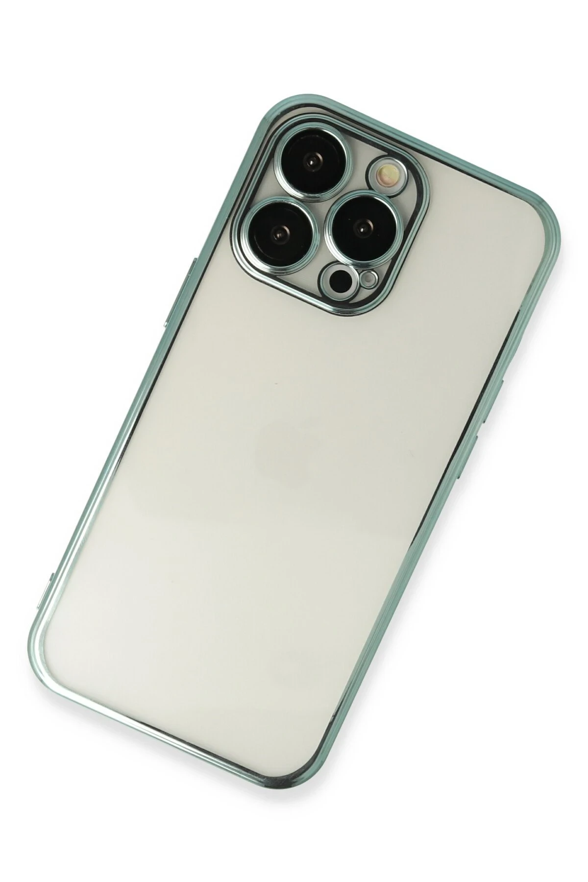 Newface iPhone 14 Pro Max Kılıf Razer Lensli Silikon - Yeşil