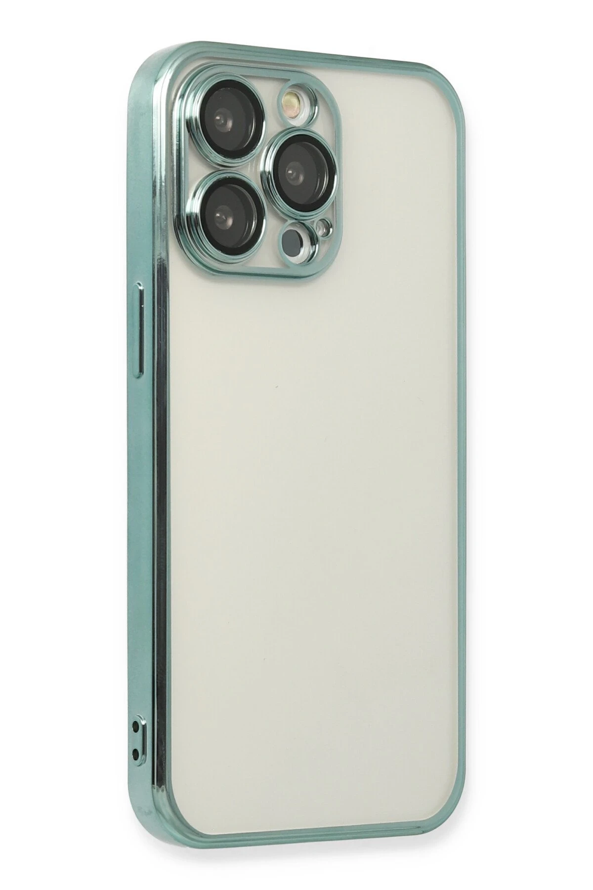 Newface iPhone 14 Pro Max Kılıf Razer Lensli Silikon - Yeşil