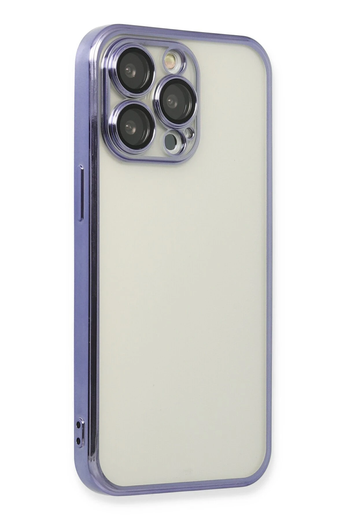 Newface iPhone 14 Pro Max Kılıf Razer Lensli Silikon - Mor