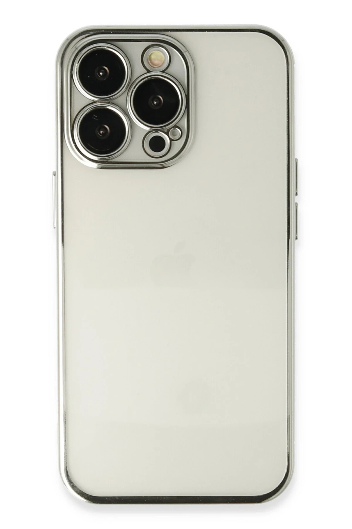 Newface iPhone 14 Pro Max Kılıf Razer Lensli Silikon - Gümüş