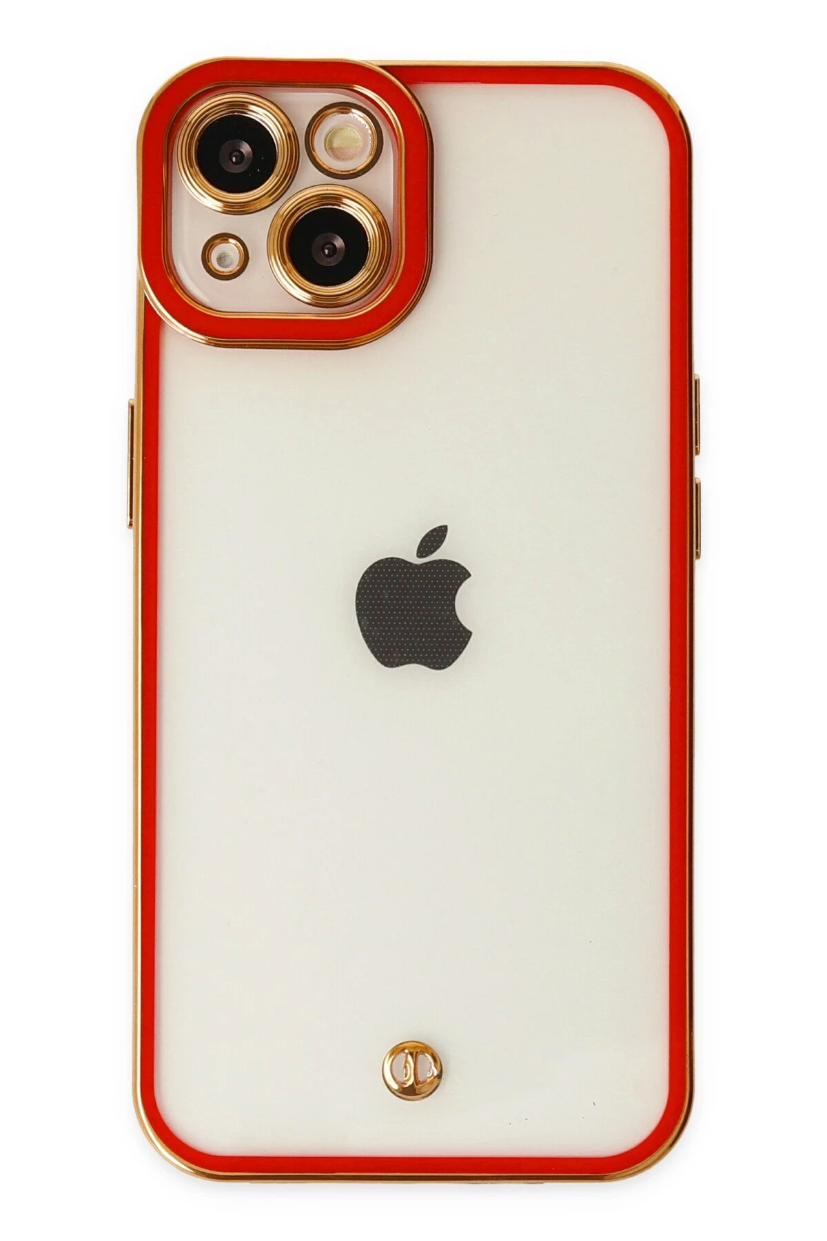 Newface iPhone 14 Plus Kılıf Liva Lens Silikon - Kırmızı